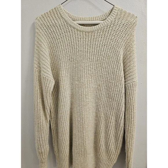 abercrombie & fitch ivory cream glitter shimmer sweater size xs/s - euc - Picture 3 of 12